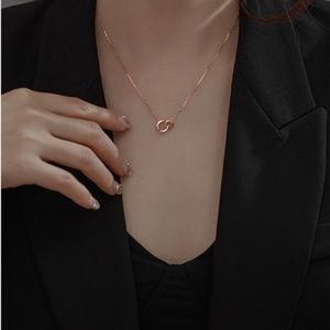 New dainty rose gold plated S925 silver necklace, gift for her
